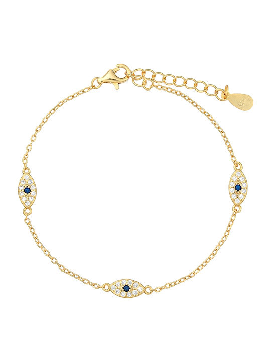 Season Time Damen Armband mit Auge-Design aus vergoldetem Silber mit Zirkon 20cm