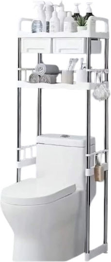 Floor Bathroom Shelf Metallic 50.5x25x178cm