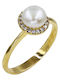 Roloi Kaliamanis Damen Ring mit Perlen & Zirkonia aus Gold 14K