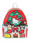 Loungefly Kinder Rucksack Rucksack Rot 26.25cmx22.5cmx26.25cmcm Sanrio Hello Kitty Winter Wonderland Mini