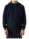 Kinder-Sweatshirt mit Kapuze und Taschen Blau