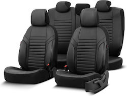 Комплект универсални калъфи за автомобилни седалки от изкуствена кожа Otom Coral Design, предни и задни, 11 части, черен Crαl-101 Комплект универсални калъфи за автомобилни седалки от изкуствена кожа Otom Coral Design, предни и задни, 11 части, черен Crαl-101