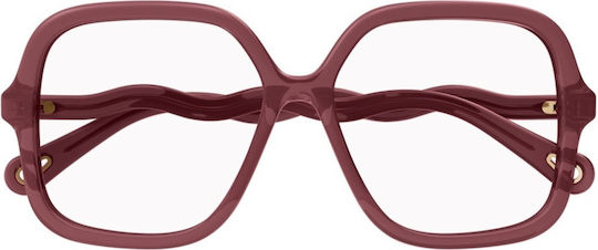 Chloe Plastic Eyeglass Frame Burgundy CH0091O 004