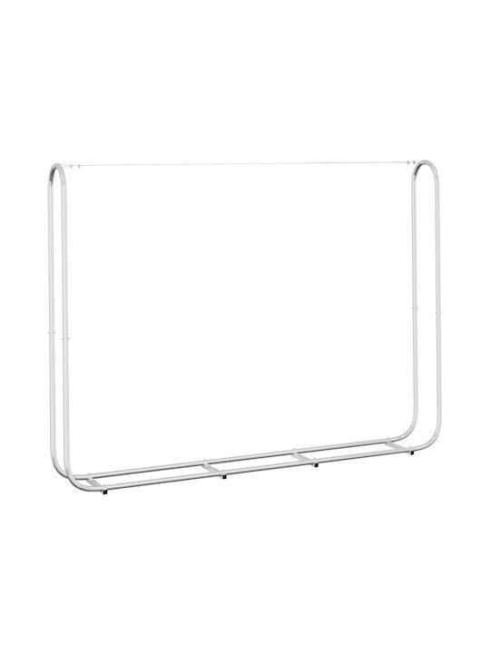 vidaXL Inox Raft Depozitare lemne 200x25x150cm Argintiu