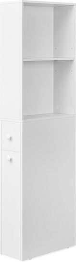 Vasagle Ecke Boden Badezimmerregal Hölzernes 40x18x134.4cm Weiß