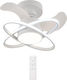 Powertech Deckenventilator 28cm mit Leuchte Weiß