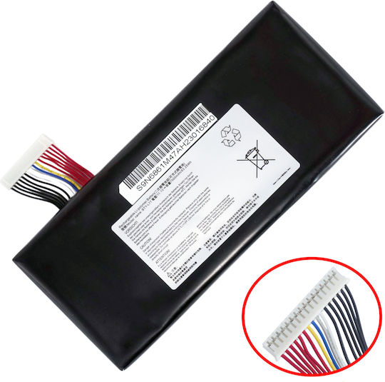 Батерия за лаптоп за Msi Gt72 2qd Gt72s 6qf Gt80 2qe серия Dominator G Gt72vr Wt72 Ms-1781 Ms-1783 Bty-l77 2qd-292xcn 2qe-040cn 11.1v 83.25wh 7500mah лентов кабел 16 пина код 1-bat0796