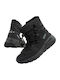Leder Stiefeletten Damen mit Pelz Schwarz