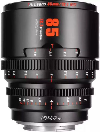 7artisans Crop Camera Lens Photoelectric 85mm T2.1 Hope S35 Cine Fixed for Canon RF Mount Black
