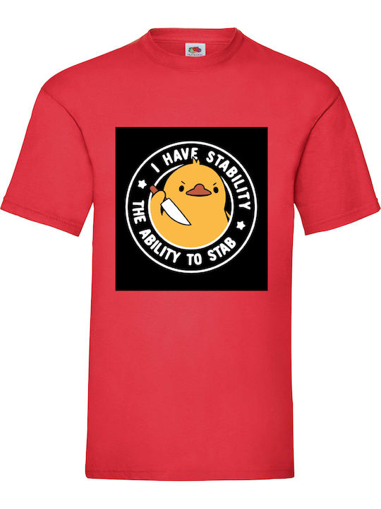 Red T-shirt Blouse I Have Stability Stability T...