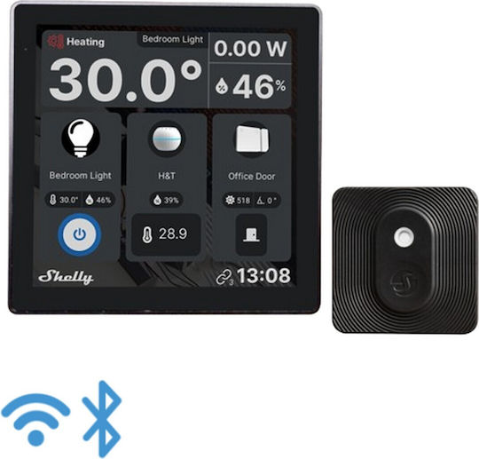 Shelly Wanddisplay Smart Wi-Fi/BT Schwarz & Blau H&T Schwarz