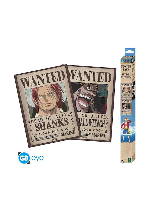 One Piece Set 2 Posters Wanted Shanks & Blackbeard