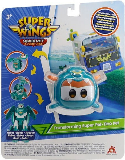 Alpha Group Super Wings Super Pet Transforming Robot Tino Miniature Novelty Toys for 3+ Age (Μiscellaneous Designs)