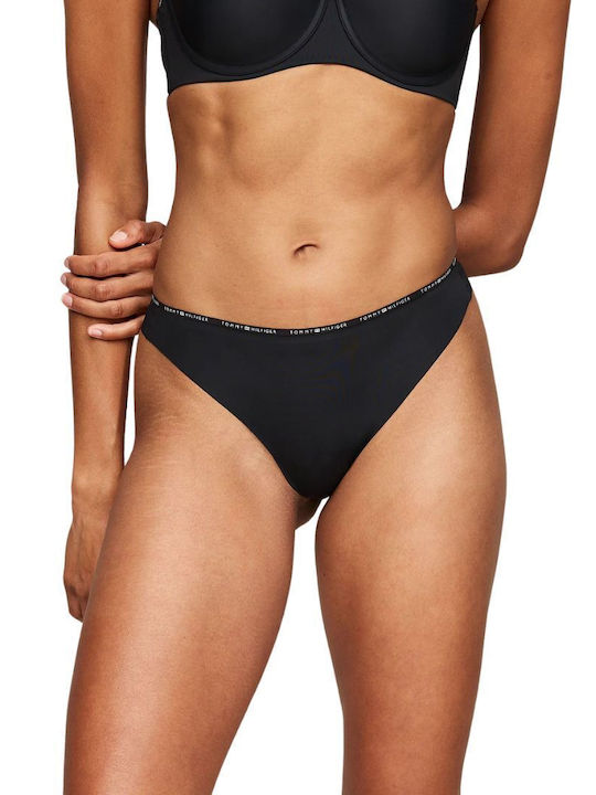 Tommy Hilfiger Tonal Logo Thong Black