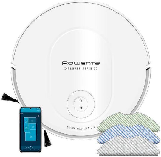 Rowenta X-Plorer Serie 70 Прахосмукачка Робот с Картографиране Laser и Всмукателна Мощност 2300Pa Бяла