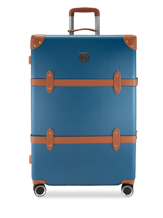 Semi Line Large Travel Suitcase Hard Dark Blue with Wheels T5672