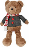 Zaros Christmas Figure Bear Brown Teddy Bear Sc...
