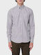 Long-sleeved Cotton Shirt Striped Brown Striped