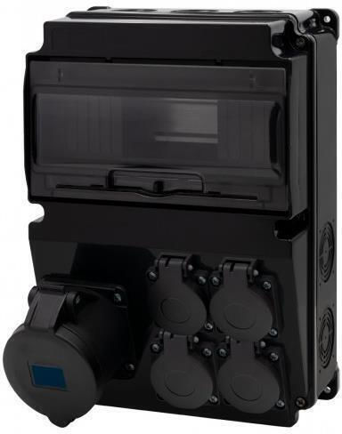 Black Panel Lago 10m Scenic Straight Sockets 32a/3p 4x230v F3.2895