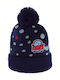 Kids Beanie Knitted Blue
