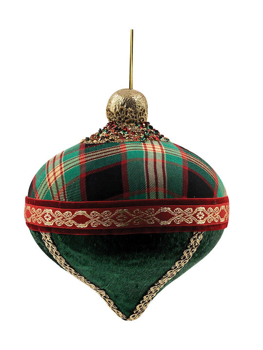 Hanging Ball Ornament Ornament Fabric Green 17cm