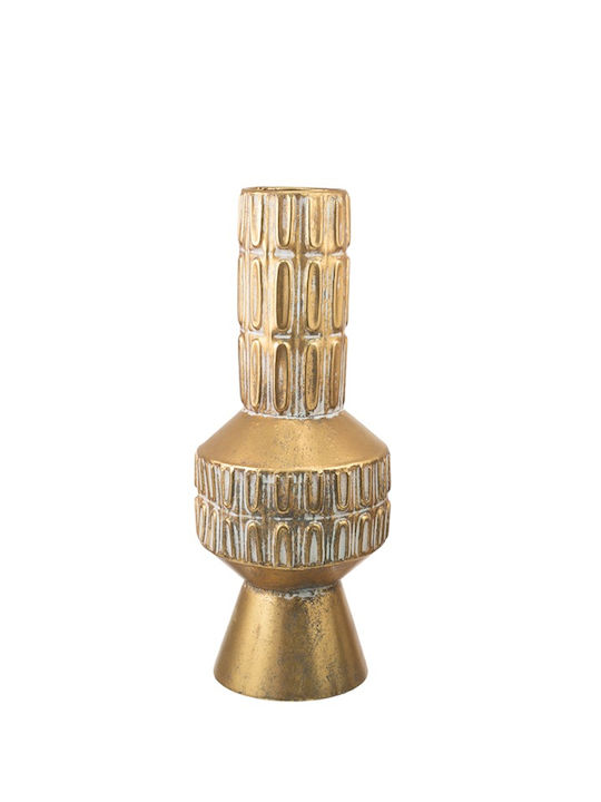 Gold White Metal Vase 16x16x39cm