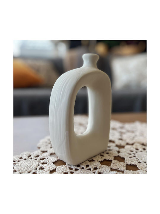 Ceramic Art Vase White L S