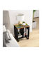 Rectangular Side Table from Solid Wood Multicolored L40xW31xH46cm.