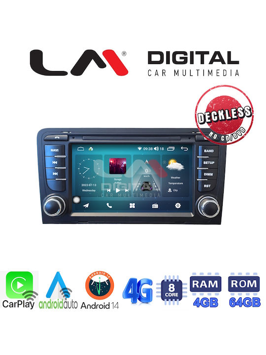 LM Digital Ηχοσύστημα Αυτοκινήτου για Audi A3 2003>2012 (Bluetooth/USB/WiFi/GPS/Apple-Carplay/Android-Auto)