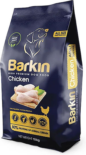 Barkin 15kg Ξηρά Τροφή για Ενήλικους Σκύλους με Κοτόπουλο και Κρέας