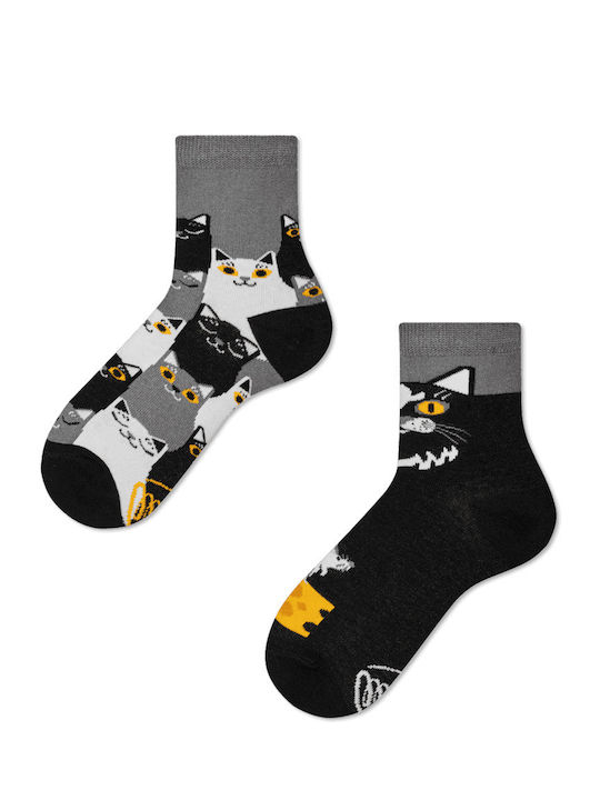 Many Mornings Kids' Socks Knee-High Black Cat Black