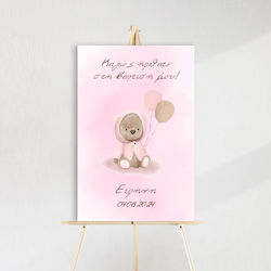 Baptism Canvas Teddy bear 60x40cm