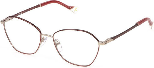 Yalea Damen Metallischer Brillengestell Schmetterling Rote YA136 0E59