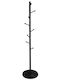 Metal Coat Rack 726081 Black Ø40x175cm 8 Hooks