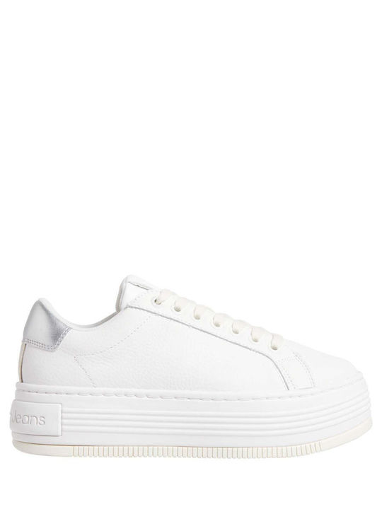Bold Vulc Flatform Leather S Flatforms Sneakers White