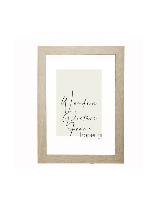 Wooden Wall Frame 50x70 Cm Natural Oak Wood Whi...