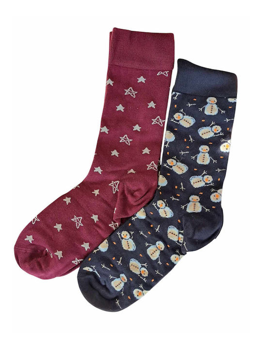 Walk Herren Socken Blue/burgundy 2Pack