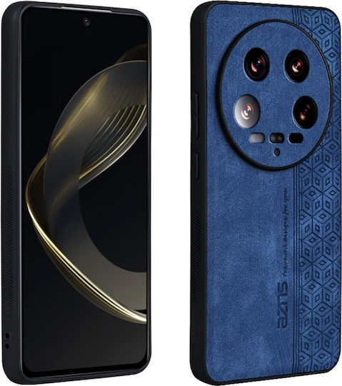 3D релефен Задна корица Кожа / Силикон Син (Xiaomi 14 Ultra)