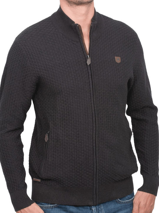 Visconti Cardigan Tricotat pentru Bărbați Coffee