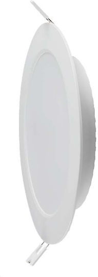 V-TAC Кръгла Вграден LED Панел 24W с Студено бяло Светлина 6500К 29см.