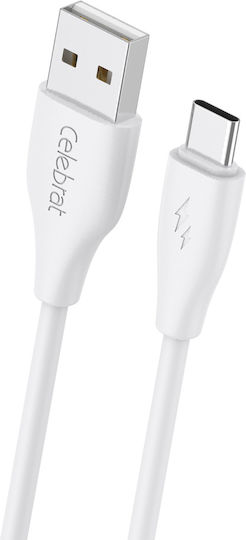 Celebrat USB 2.0 Kabel USB-C männlich - USB-A 15W Weiß 1m (117173)