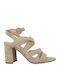 Leather Women's Sandals Beige
