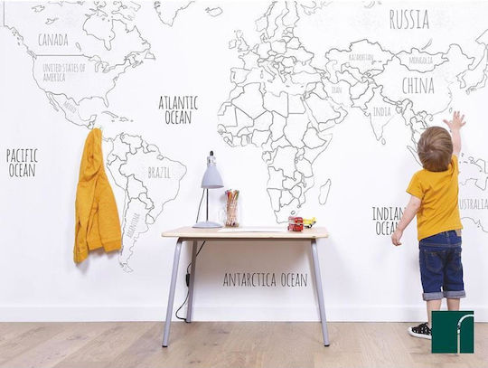World Map Wallpaper 4m x 2.48m Lilipinso