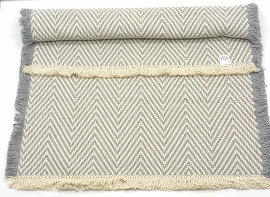 Herringbone Bath Mat 100% Cotton 60x90cm