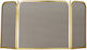 Metallic Fireplace Screen with Panels 54x23x50cm Gold