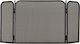 Metallic Fireplace Screen with Panels 54x23x50cm Black