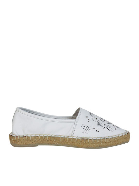 Women's Leather Espadrilles White