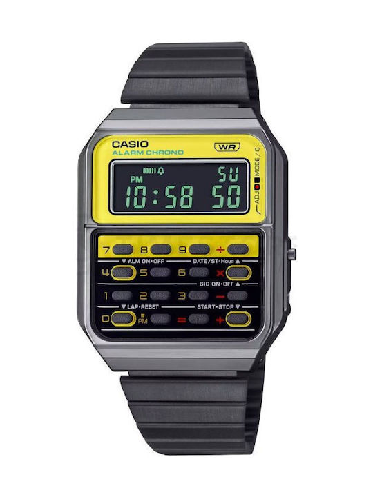 Casio Ψηφιακό Ανδρικό Ρολόι Μπαταρίας με Μαύρο Καουτσούκ Λουράκι