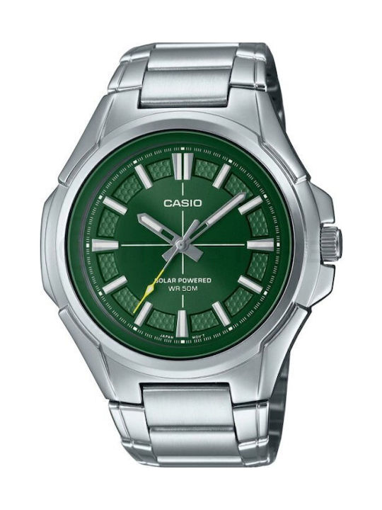 Casio Ανδρικό Ρολόι Μπαταρίας με Ασημί Μεταλλικ...