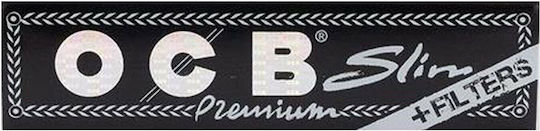 Ocb Premium Хартия за Търкаляне Цигари King Size Slim с Тръбички 32 Листа 1 Брой King Size